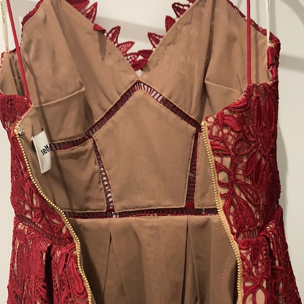 Self-Portrait Red Lace Midi Dress - Picture 11 of 12